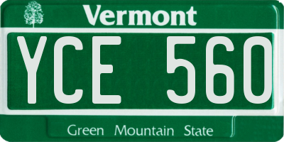 VT license plate YCE560