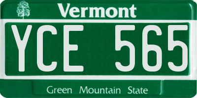VT license plate YCE565