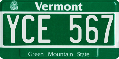 VT license plate YCE567