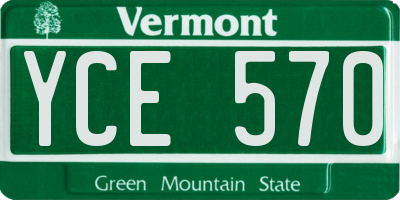 VT license plate YCE570