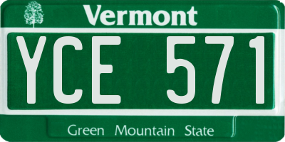 VT license plate YCE571