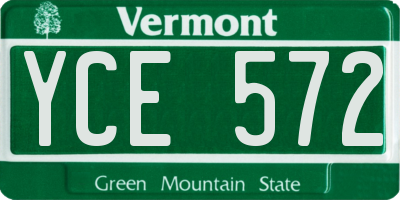 VT license plate YCE572