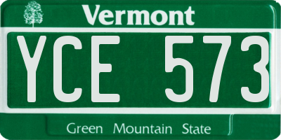 VT license plate YCE573