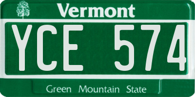 VT license plate YCE574