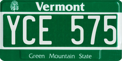 VT license plate YCE575