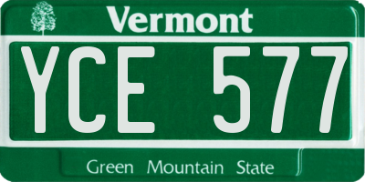 VT license plate YCE577