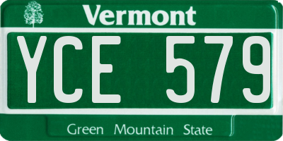 VT license plate YCE579