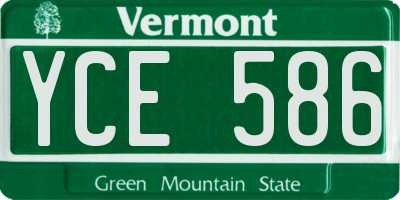 VT license plate YCE586