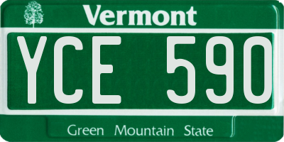 VT license plate YCE590