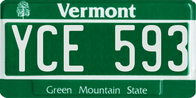 VT license plate YCE593