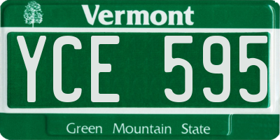 VT license plate YCE595
