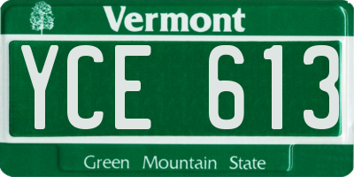 VT license plate YCE613