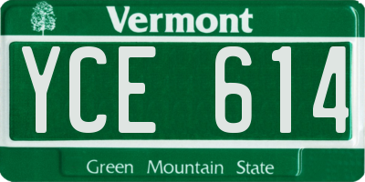 VT license plate YCE614