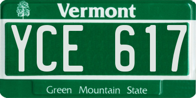 VT license plate YCE617