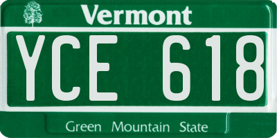VT license plate YCE618