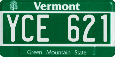VT license plate YCE621