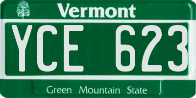 VT license plate YCE623