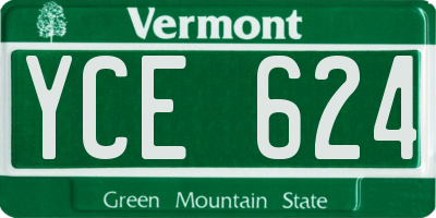 VT license plate YCE624