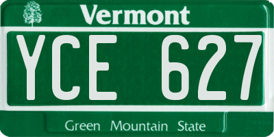 VT license plate YCE627