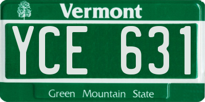 VT license plate YCE631