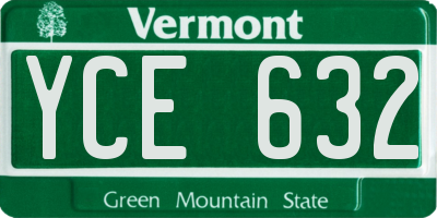 VT license plate YCE632