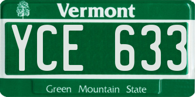 VT license plate YCE633