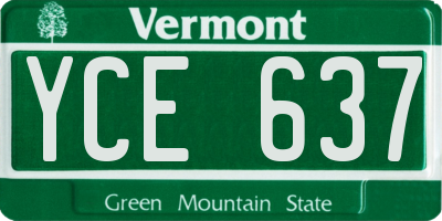 VT license plate YCE637
