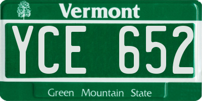 VT license plate YCE652