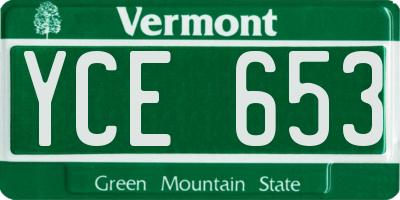 VT license plate YCE653
