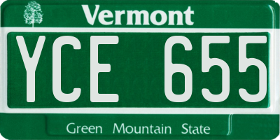 VT license plate YCE655