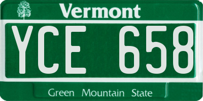 VT license plate YCE658