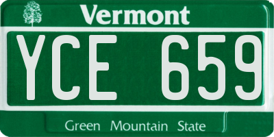 VT license plate YCE659