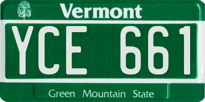 VT license plate YCE661