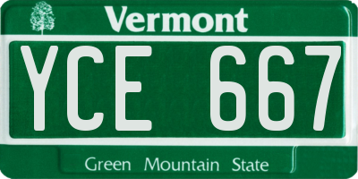 VT license plate YCE667