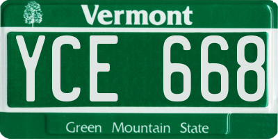 VT license plate YCE668