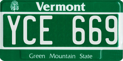 VT license plate YCE669