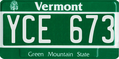 VT license plate YCE673