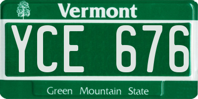VT license plate YCE676