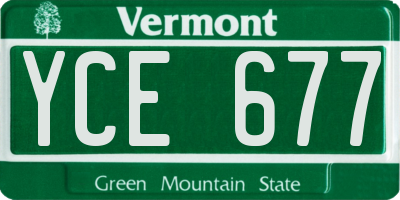 VT license plate YCE677