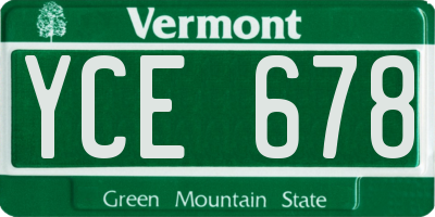 VT license plate YCE678