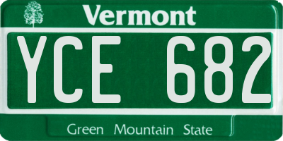 VT license plate YCE682