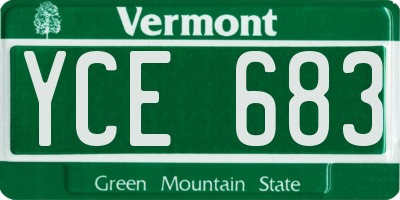 VT license plate YCE683