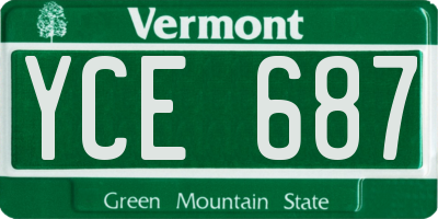 VT license plate YCE687