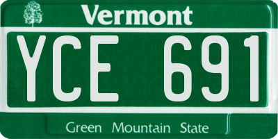 VT license plate YCE691
