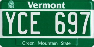 VT license plate YCE697