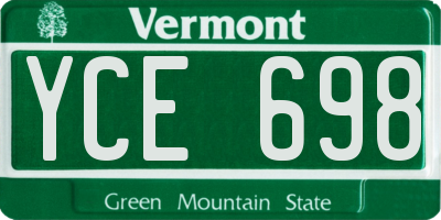 VT license plate YCE698
