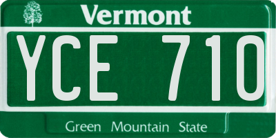 VT license plate YCE710