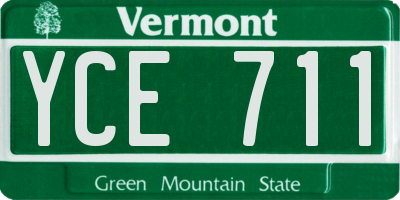 VT license plate YCE711