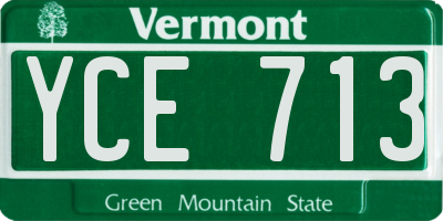 VT license plate YCE713