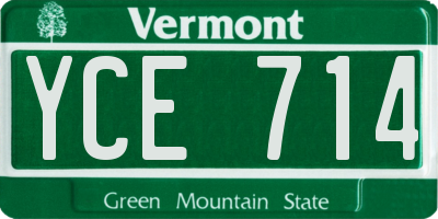VT license plate YCE714